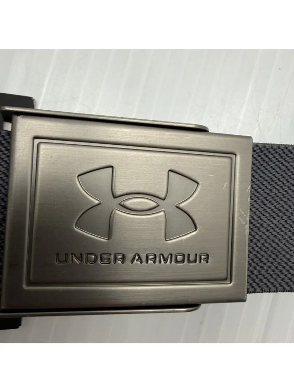 Under Armour Golf Adjustable Web Belt Black Silver Logo Buckle Mens New